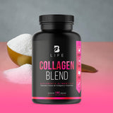 Colágeno Hidrolizado | 180 Cápsulas 1140 mg por porción. Biotina, Ácido Hialurónico, Ácido Fólico, Vitamina E, Vitamina A y Vitamina C. Ingredientes naturales. Collagen Blend B Life.
