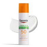 ▶ Eucerin - Loción de protección solar facial Sun Oil Control SPF 50 con minerales que absorben el aceite, botella de 2.5 onzas líquidas