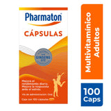 Pharmaton multivitamínico para adultos. Mejora el rendimiento diario. 100 cápsulas de 40 mg c/u