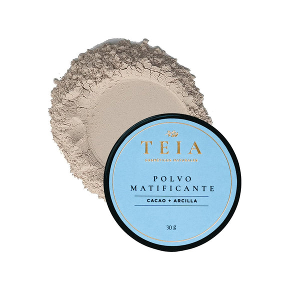 TEIA COSMETICOS Polvo matificante y fijador sin color 100% ingredientes naturales 30 g Libre de talco