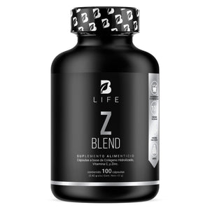Zinc de 100 Cápsulas. Ingredientes naturales: Zinc, Colágeno y Vitamina C. Z Blend B Life.