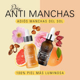 XAMANIA. Duo Anti-Manchas con Cosmetiquera. Serum Rico en Vitamina C y Suero100% Aceite Rosa Mosqueta Orgánico. Para Acné, Manchas y Estrías, Antiedad y Regenerante. Skin Care Orgánico - Cruelty Free [30 ml]
