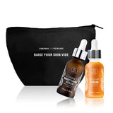 XAMANIA. Duo Anti-Manchas con Cosmetiquera. Serum Rico en Vitamina C y Suero100% Aceite Rosa Mosqueta Orgánico. Para Acné, Manchas y Estrías, Antiedad y Regenerante. Skin Care Orgánico - Cruelty Free [30 ml]