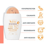 ▶ Avene Protector Solar Facial FPS50 con Color, Piel Sensible