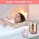 Lecone - Regalos de cumpleaños para mujeres, 13 piezas de regalo de spa para mujeres, vasos de vino, cestas de regalo para mujeres, mamá, hermana, novia, maestra (Rosa)