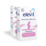 Elevit Embarazo y Lactancia, Multivitamínico con Ácido Fólico y Hierro, Ayuda el Sano Desarrollo de los Órganos de tu Bebe, Vitaminas para Mujer y Bebé, 2 Pack 30 Tabletas