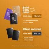 ▶ B Life  Paquete de 6 Barras Limpiadoras para Cuerpo y Manos de 113 g. Barras de Jabón de Carbón Activado con Aceite de Argan, Vainilla con Naranja y Lavanda. Ingredientes 100 % Naturales. Kit Solid Body Soap B Life.