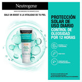 ▶ Neutrogena  Sun fresh Protector Solar Facial Tono Claro Dermcare Niacinamida FPS50+, 40g