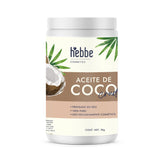 ▶ HEBBE  - Aceite de Coco 1kg | Hidratante Profundo | Combate Sequedad y Descamación | Potencia Brillo Cabello | Reparador Natural de Puntas Abiertas | Estimula Crecimiento Saludable del Cabello.