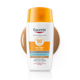 ▶ Eucerin Sun Face Hydro-Fluid FPS 50 + Tono Medio 50ml Protector Solar Facial con Color, textura ligera, suave y refrescante. Rápida absorción sin sensación grasosa o pegajosa