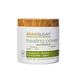 ▶ RAW SUGAR  Healing Power, Mascarilla Reparadora para Cabello, con Aceite de Aguacate, Plátano, Leche de Coco y Agave, Prensado en Frío, Vegano, Libre de Sulfatos, Parabenos y Siliconas, 340 g