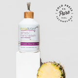 ▶ RAW SUGAR Simplemente lavar a mano piña prensada en frío, bayas maquí y coco