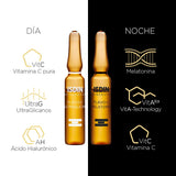▶ ISDIN Isdinceutics day & night flavo-c melatonin & ultraglican, serum facial antioxidante, hidratante y reparador con vitamina c, 20 ampolletas