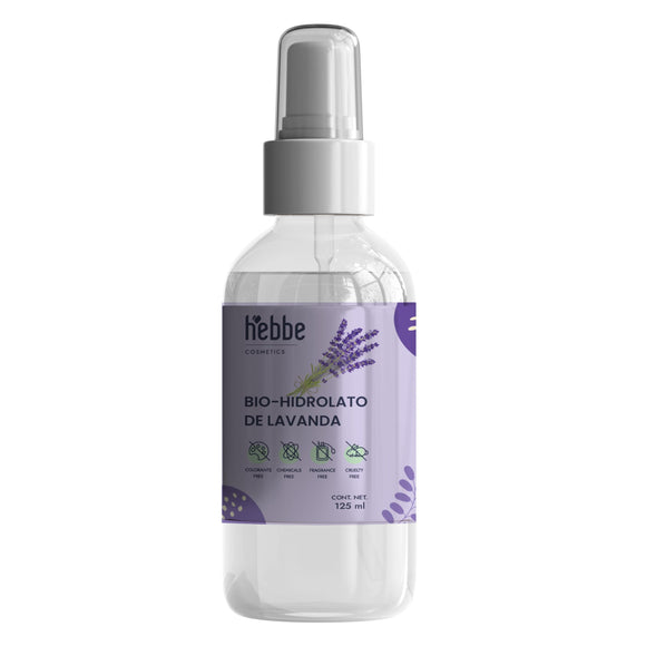 HEBBE - Hidrolato de lavanda 120 ml | Nutritivo para las pieles resecas | Cicatrizante natural | Ideal para piel madura | Alivia algunos problemas en el cuero cabelludo como caspa | Contenido: 120 ml