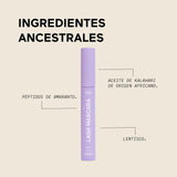 AHAL - Mascara de pestañas con Aceite de Kalahari, Lentisco y Ricino - Larga Duración, Alarga Fortalece y Regenera tus Pestañas - Rimel Negro con Péptidos de Amaranto y Aceites Naturales, 8g.