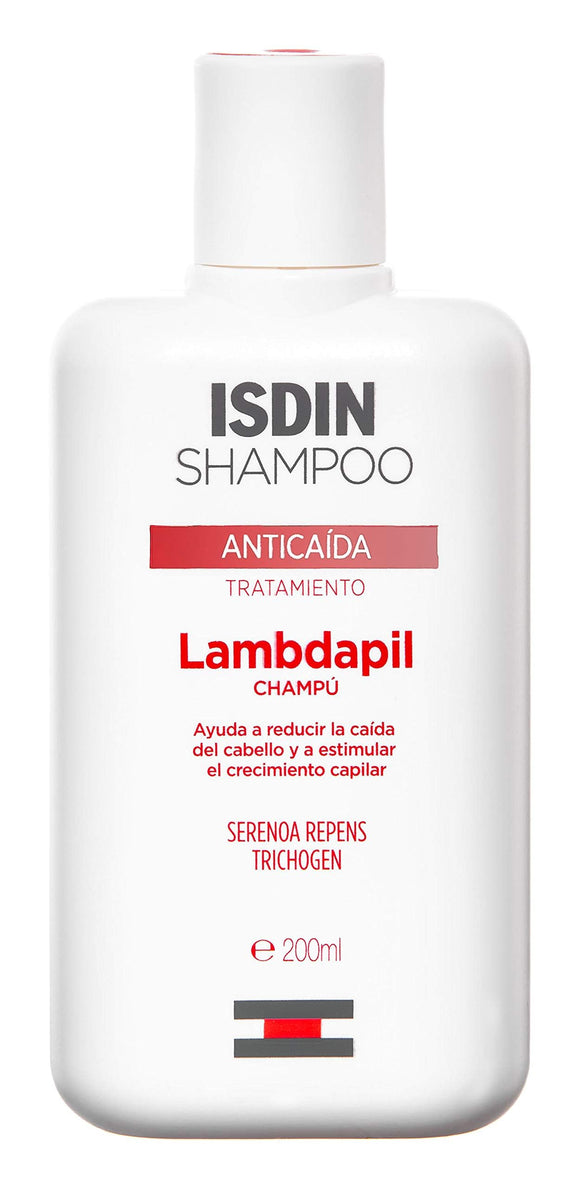 ISDIN. Lambdapil, Champú Anticaída, 200ml + Lambdapil Loción Anticaida, 125 ml + Suplemento Alimenticio Lambdacaps 30 Cápsulas