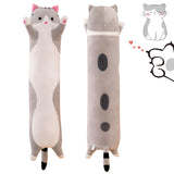 Shoonlo Almohada de Peluche de Gato, 90cm Kawaii Almohada Larga de Felpa, Peluche Suaves de Animal para Abrazar, Juguete de Gato de Regalo para Novia (Rosa)
