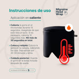 ▶ B Life  Gorra de Gel Refrescante, Gorra Negra con Compresas para Frío o Calor. B Life Migraine Head Wrap. (Mediano)