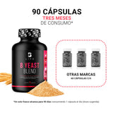 Complejo B. Levadura de Cerveza y Vitaminas B1, B2, B3, B5, B6, B12. Ingredientes Naturales con 90 cápsulas de 500 mg. B Yeast Blend B Life