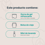 ▶ B Life  Gorra de Gel Refrescante, Gorra Negra con Compresas para Frío o Calor. B Life Migraine Head Wrap. (Mediano)