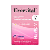 BOMUCA - Evervital Women 60 Cápsulas | Suplemento Alimenticio | A base de Cúrcuma | Shiitake | Lutemax 2020 | Vitaminas y Minerales