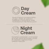 ▶ B Life  Kit Crema Día y Noche para Rostro de 90 ml C/U. Ingredientes Naturales. Adicionada con Vitamina C y Ácido Hialurónico. Kit Day and Night Cream B Life.