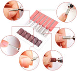 Pulidor de Uñas, Lima de Uñas Eléctrica, Kit de Taladro para Uñas 6pcs Puntas y Lijas, Velocidad Ajustable Torno Portátil para Uñas, Manicura y Pedicura