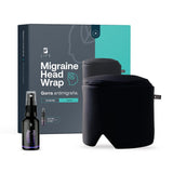 ▶ B Life  Gorra de Gel Refrescante, Gorra Negra con Compresas para Frío o Calor. B Life Migraine Head Wrap. (Mediano)