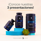 Citrato de Magnesio Puro | 2400 mg por porción de 240 caps. Alta absorción. Ingredientes Naturales. Citrate Mag. B Life.