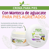 ▶NaturalDry - Crema natural para Pies resecos vegana - APLICACIÓN NOCTURNA - EXTRA HIDRATANTE - Manteca de Aguacate - ALTO PODER HIDRATANTE para talones SECOS o AGRIETADOS - Aroma natural Lavanda
