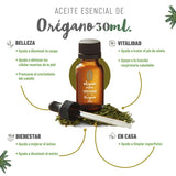 OLEUM VITAE Aceite Esencial de Orégano 30ml. Origanum Vulgare. 100% Puro y Orgánico. Aplicación Interna, Externa y Aromática.