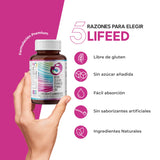 LIFEED Biotina, Colageno Hidrolizado Puro, Vitamina E, Vitamina B5 y Zinc | Suplemento Multivitaminico Mujer y Hombre | Cabello, Piel y Uñas | Sin Gluten | Hair, Skin and Nails | 120 Cápsulas | Vitaminas para el Cabello