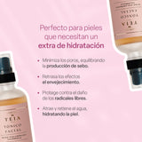 TEIA COSMETICOS Tónico facial humectante con ácido hialurónico + caléndula ingredientes naturales