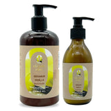OLEUM VITAE Kit Shower Gel y Body Lotion Geranio-Vainilla. Crema corporal y Gel de Ducha con Aceite esencial de Geranio. Humectante