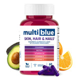 MultiBlue - Colageno + Biotina 60 Capsulas | Formulado con Vitamina D3, Vitamina E y Vitamina C | Vitaminas para Mujer 100% Natural, Sin Gluten, Sin OMG | 2 caps diarias (1 mes Multivitaminico Mujer