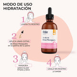 ▶ HEBBE  - ACEITE DE ROSA MOSQUETA | Previene Cicatrices y Estrías | Regenera y Reafirma la Piel | Reduce Manchas y Ojeras | 50 ml | Antiedad y Reparador Cutáneo | Sin Parabenos | Útil para Masajes Faciales