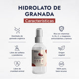 ▶ HEBBE  - Hidrolato de Granada 120 ml | Combate el Envejecimiento Prematuro | Protección Cutánea Antioxidante | Regeneración Celular | Sebo Regulador en Pieles con Acné | Mejora la Piel Madura | Contenido 120 ml