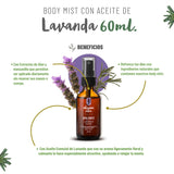 OLEUM VITAE Body Mist. Fragancia Corporal Lavanda. Con Aceite Esencial de Lavanda. Frescura y Bienestar. 60ml