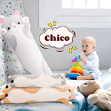 Shoonlo Almohada de Peluche de Gato, 90cm Kawaii Almohada Larga de Felpa, Peluche Suaves de Animal para Abrazar, Juguete de Gato de Regalo para Novia (Rosa)
