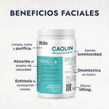 ▶ HEBBE  | Arcilla Blanca Caolin | Para uso en mascarilla facial y corporal | Limpiar y Exfoliar la piel seca o grasa | 1 kg