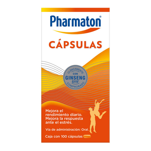 Pharmaton multivitamínico para adultos. Mejora el rendimiento diario. 100 cápsulas de 40 mg c/u