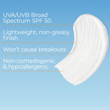 ▶ Eucerin - Loción de protección solar facial Sun Oil Control SPF 50 con minerales que absorben el aceite, botella de 2.5 onzas líquidas