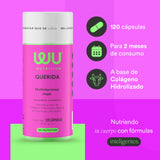Vitaminas para mujer WU Nutrition. Multivitaminico Querida 120 capsulas 2 meses de consumo. Suplemento con 20 Ingredientes: Colágeno, Biotina, Ácido Fólico, Magnesio, Hierro y Vitaminas