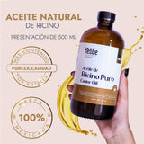 ▶ HEBBE  | Aceite de Ricino Puro | Nutre e Hidrata | Aceite de Ricino para cabello, pestañas, barba, uñas y cejas | 500 ml