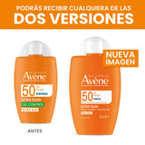 ▶ AVENE Ultra Fluid Ultra Mat, protector solar facial FPS 50 con TriAsorB, OIL CONTROL, textura ultrafluida, 50ml