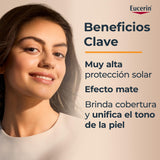 ▶ Eucerin Sun Face Oil Control FPS 50+ Tono Medio Control de Brillo (50 ml) Efecto Mate