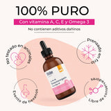 ▶ HEBBE  - Aceite de rosa mosqueta 100 ml | Previene cicatrices y estrías de la piel | Regenera y reafirma la piel | Reduce y elimina manchas | Estimula la circulación sanguínea | Util para masajes faciales | Contenido: 100 ml