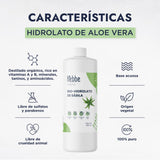 ▶ HEBBE - Hidrolato de aloe 500 ml | Humecta, hidrata y refresca | Disminuye las ojeras y alivia los ojos cansados | Repara los daños solares | Ofrece limpieza profunda para la piel | Ayuda a la eliminación de la suciedad | Contenido: 500 ml