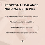 AHAL - Color Stick 3 en 1 - Tinta para labios, Blush e Iluminador (Contour Stick) - Con Aceite de Marula y Tapioca, Ingredientes Naturales para un Look Radiante y Fresco.