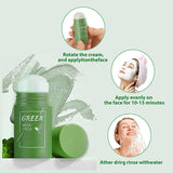 AQWEI - Mascarilla de té verde en barra para eliminar puntos negros en la cara, antiacné con extracto de té verde, limpia profundamente los poros, hidrata, mejora la piel, adecuada para hombres y mujeres de todo tipo de piel (té verde)